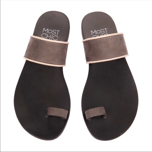 Narcissus anthracite nubuck leather sandals - Picture 3 of 4